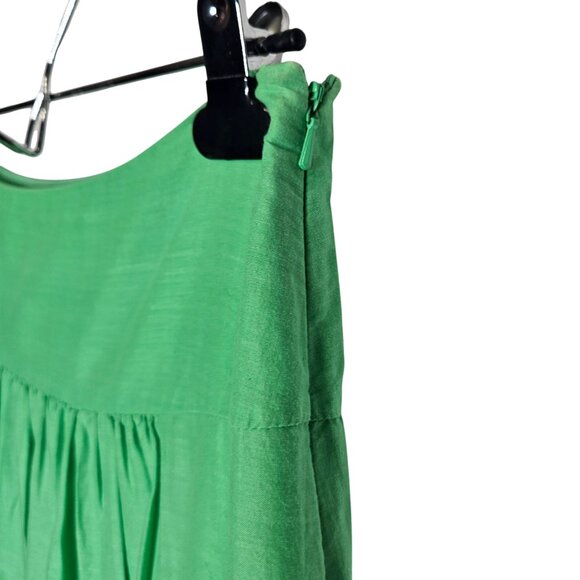 Harolds Green Floral Embroidered Cotton Skirt With Side Zipper Womens Size 4‎ - Picture 2 of 10